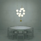 Glass Ball Chandelier: Modern LED Dining Table Lighting for Living Room, Bedroom, Villa.
