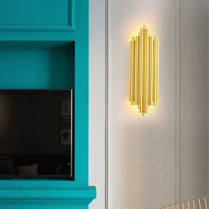 Gold LED Wall Lamp for Modern Minimalist Living Room, Bedroom, Study - Indoor Light Fixtures