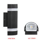 Outdoor LED Wall Light Waterproof Aluminum Black Porch Garden Lamp Sconce