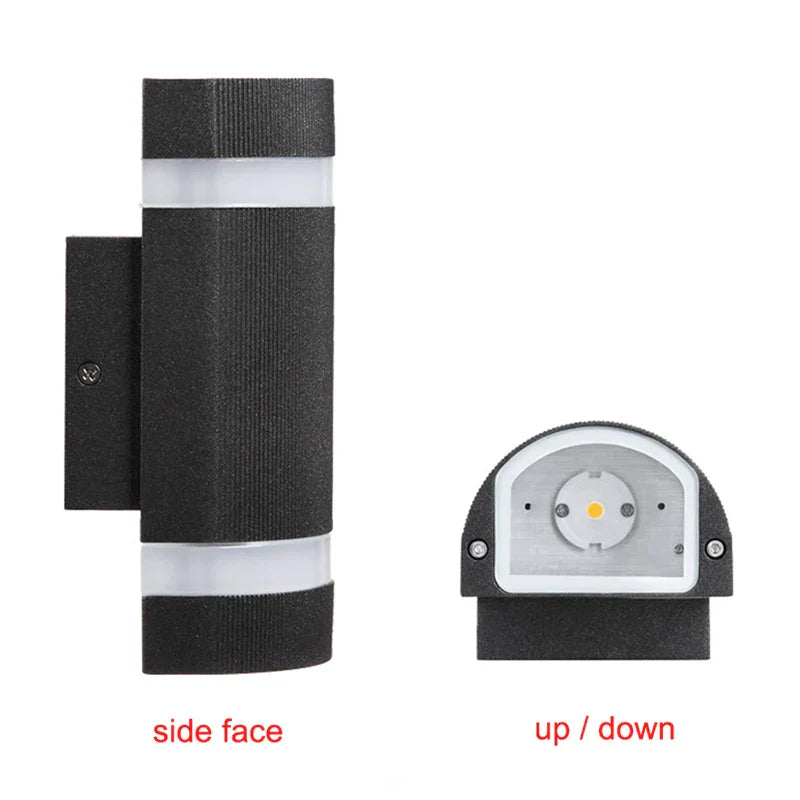 Outdoor LED Wall Light Waterproof Aluminum Black Porch Garden Lamp Sconce