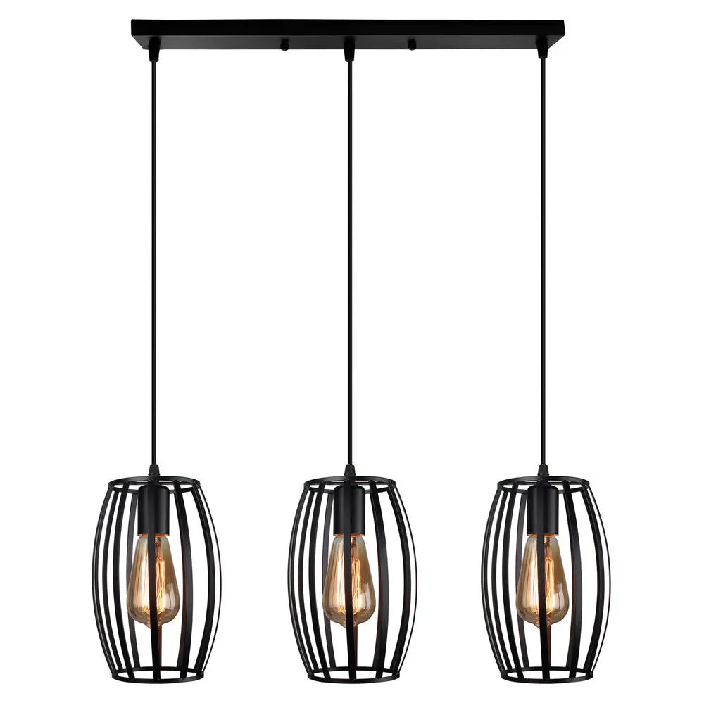 Modern Black Cage LED Pendant Light for Home & Commercial Lighting