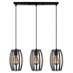 Modern Black Cage LED Pendant Light for Home & Commercial Lighting