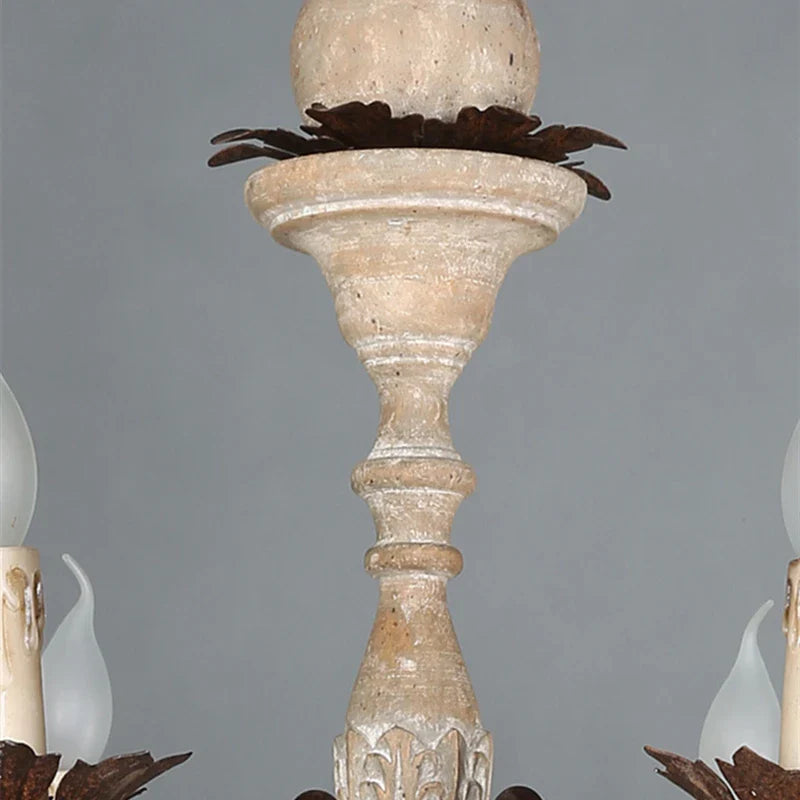 Rustic Wood Chandelier | Vintage Pendant Lighting for Home, Church, and Villa