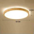 Nordic Wood Ceiling Light Ultra-thin LED Modern Bedroom Lamp