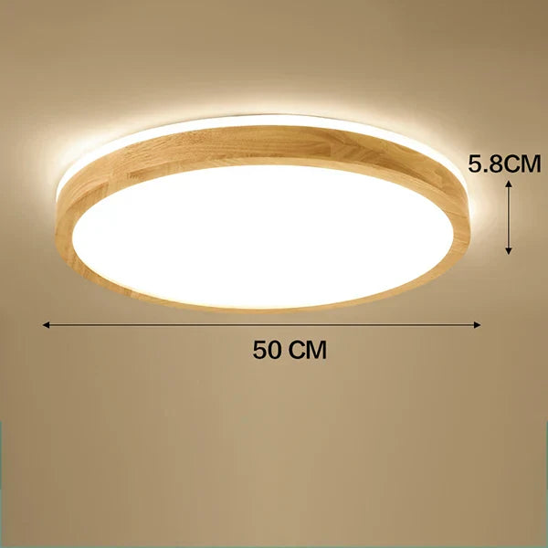 Nordic Wood Ceiling Light Ultra-thin LED Modern Bedroom Lamp