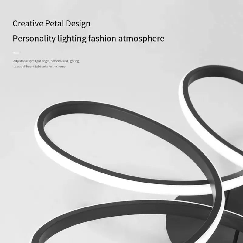 LED Ceiling Chandelier: Remote Control Modern Aluminum Bedroom Living Room Lamp