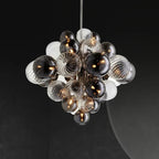 Glass Globe LED Chandelier: Nordic Luxury Metal Pendant Lighting for Living Room