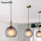 Luxe Glass Ball Pendant Lights: LED Nordic Hanging Lamp for Home Art Decor