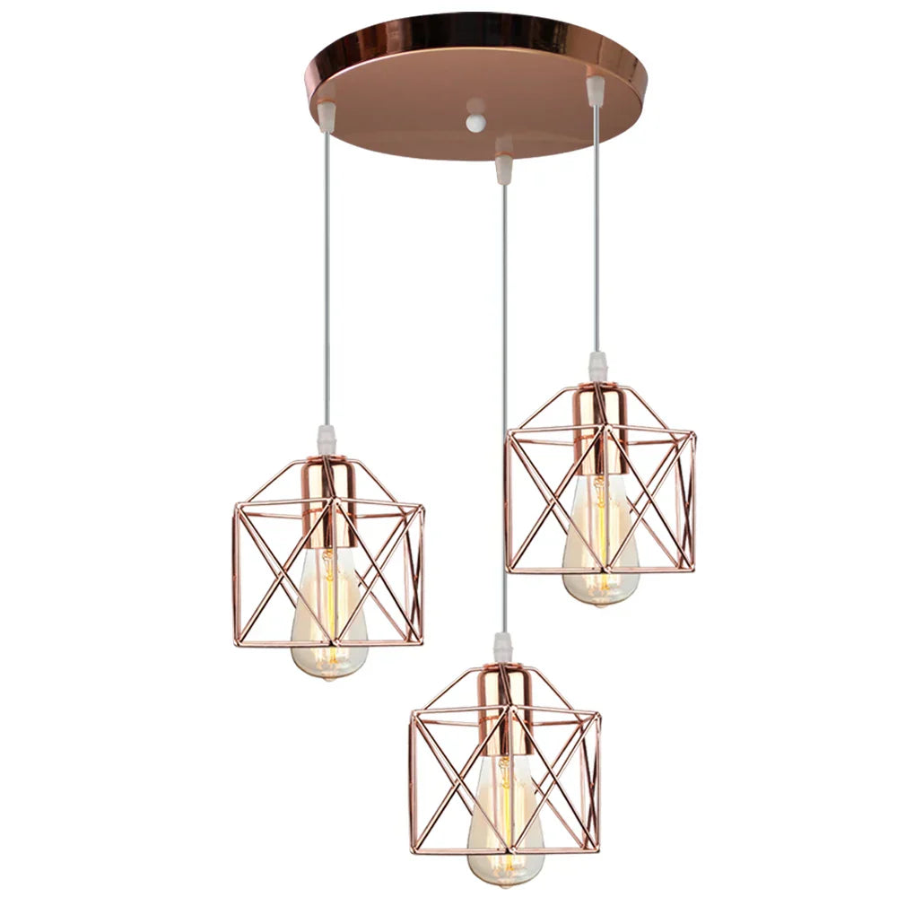 Cage Pendant Light: Modern Nordic Vintage Retro Loft Industrial Metal Hanging Fixture