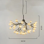 Heracleum Firefly Glass Ball Chandelier: Gold Luxury Lighting for Dining Kitchen Staircase