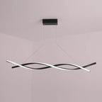 Modern Aluminum Pendant Chandelier in Black/Gold/White for Office Dining Room Decor