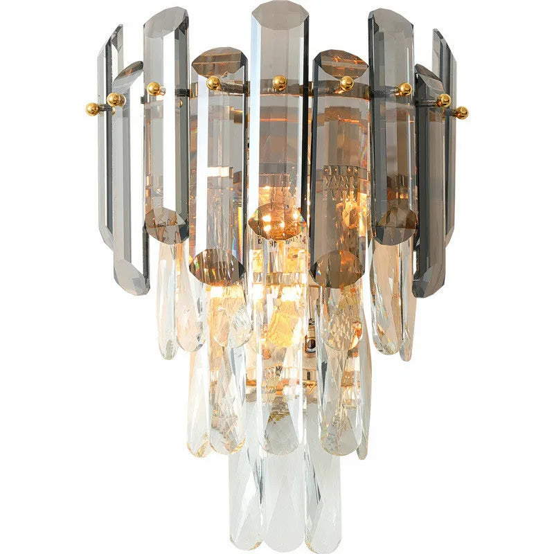 Gray/Clear Crystal K9 LED Pendant Lamp for Modern Luxury Living Room