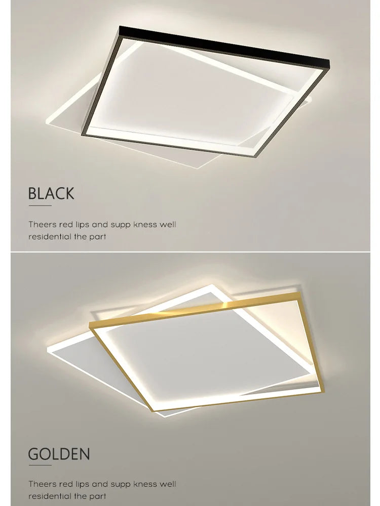 Square Minimalist Ultra-Thin Ceiling Lamp for Bedroom Living Room Modern Nordic Lighting