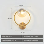 Nordic Luxury Wall Lamp Black Brass LED Indoor Stairs Corridor Light