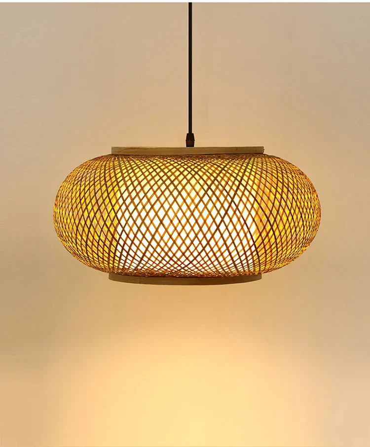 Japanese Bamboo Pendant Light for Kitchen and Hotel Decor