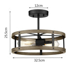 Round Iron Ceiling Lamp for Bedroom Kitchen Living Room Industrial Lighting