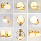 Glass Shade Gold Wall Lamp for Bedroom Loft Design, Up Down Iron LED Wall Lights