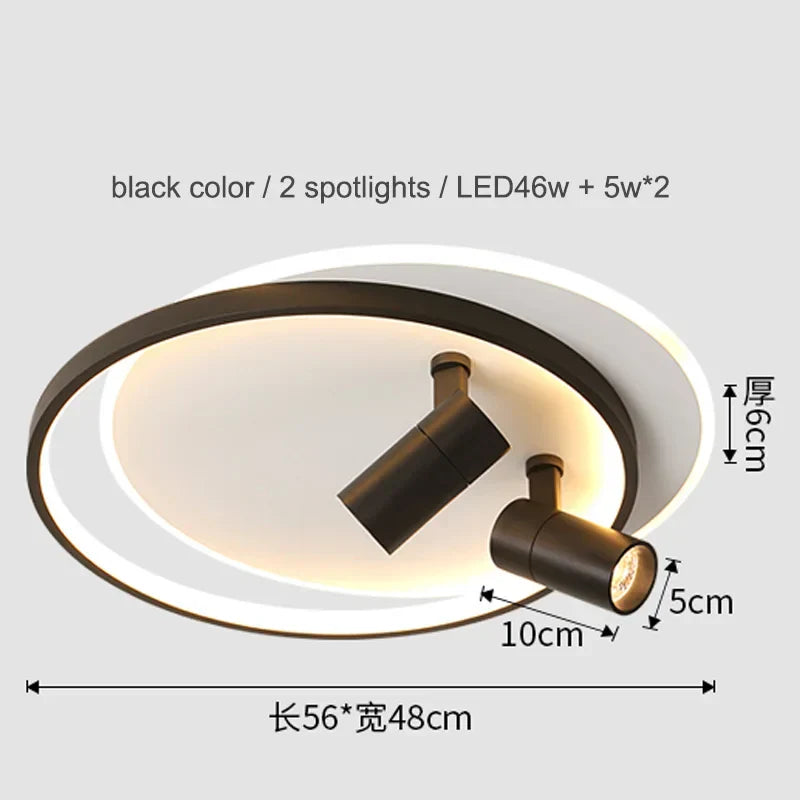 Dimmable LED Ceiling Lights with Remote Control, Modern Gold/Black Spotlights