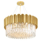 Crystal LED Chandelier: Adjustable Metal Hanging Lamp for Living Room, Dining, Bedroom