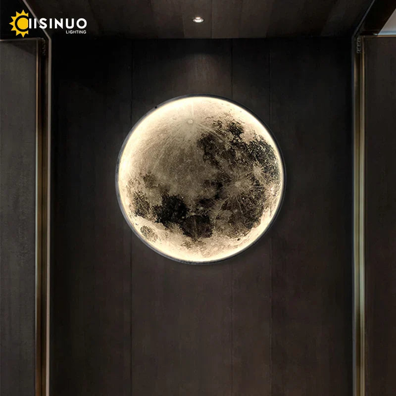 LED Moon Wall Lamp: Modern Indoor Lighting for Bedroom and Living Room Decor