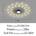 Modern Led Chandelier Fixture for Living Room Bedroom, Creative Ceiling Lamp