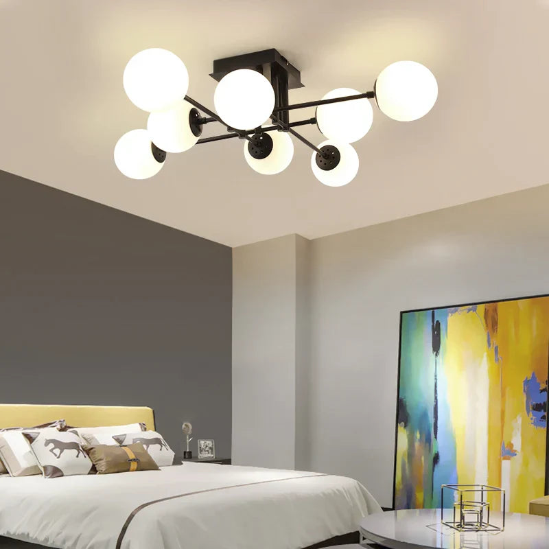 Milk Glass Ceiling Light Modern Ceiling Lamp Living Room Lighting
