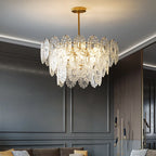 Luxury French Glass Flower Chandelier by - Vintage Nostalgic Modern Design