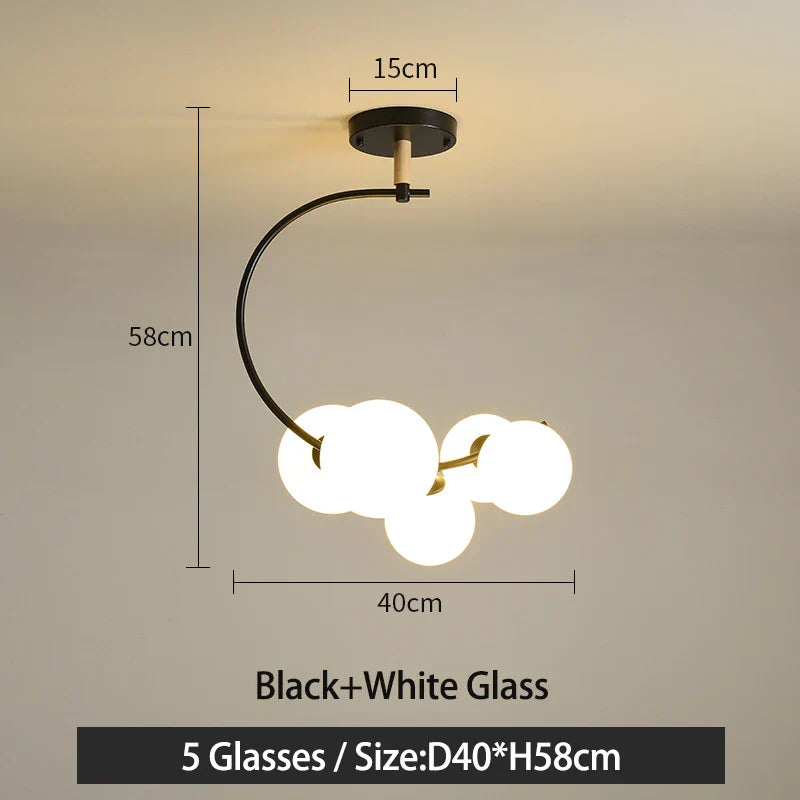 MDWELL G9 Pendant Light: Black/Gold Nordic Style Kitchen & Bedroom Hanging Lamp