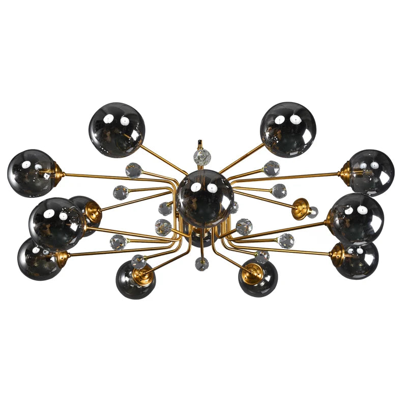 Modern Glass Ball LED Chandelier | Luxury Indoor Hanging Lamps for Living Room