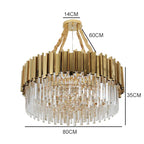 Gold Metal Crystal Chandelier Pendant with G9 Led Bulb