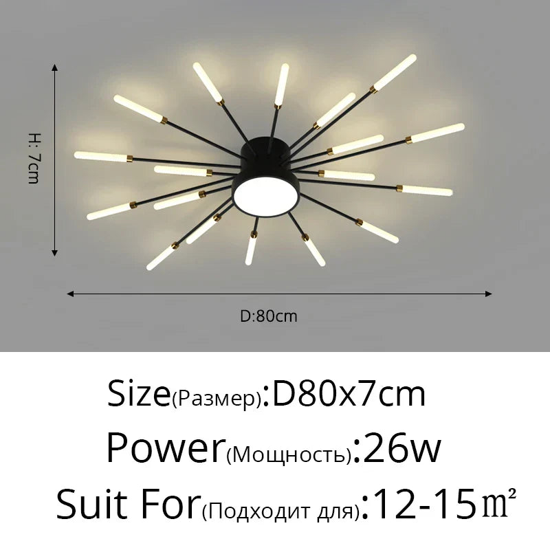 Modern Led Chandelier Fixture for Living Room Bedroom, Creative Ceiling Lamp