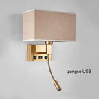Swing Arm Bedside Wall Lamp Bronze Finish - Vintage LED Reading Light