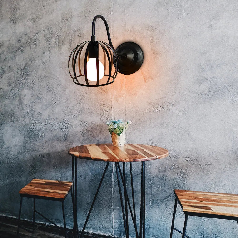 Watermelon Cage Pendant Light: Vintage Rustic Hanging Fixture for Home, Kitchen, Restaurant