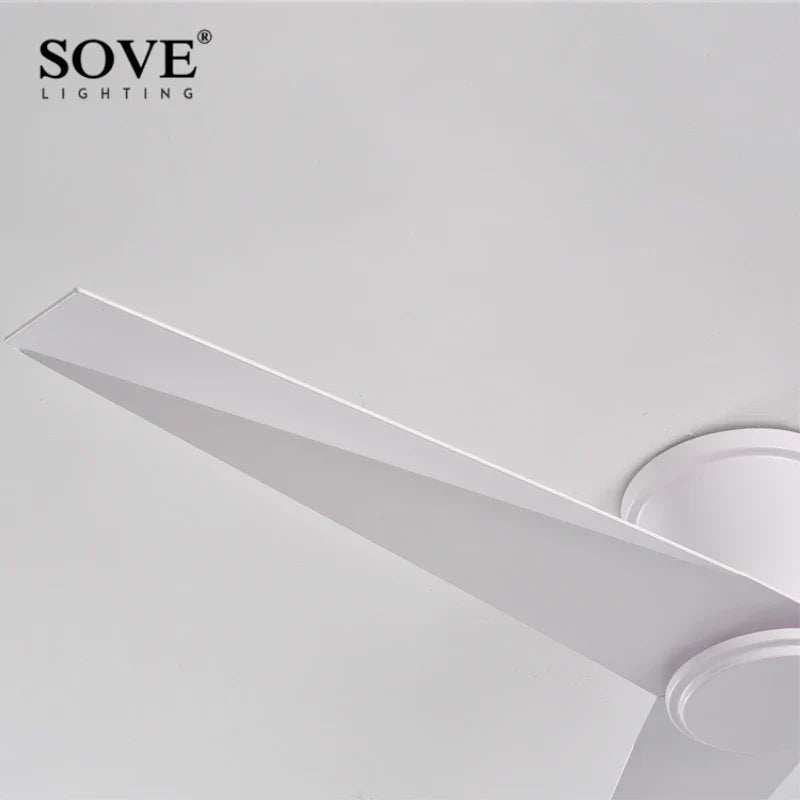 Modern Low Floor Aluminum Blade Ceiling Fan with Remote Control, No Light