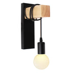 Nordic Wood Wall Lights Retro Adjustable Wall-mounted Bar Bedside Lighting by Afralia™
