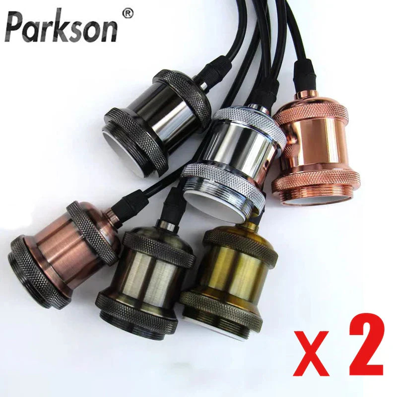 Vintage E27 Socket Pendant Lights with Edison Bulb Lamp Bases