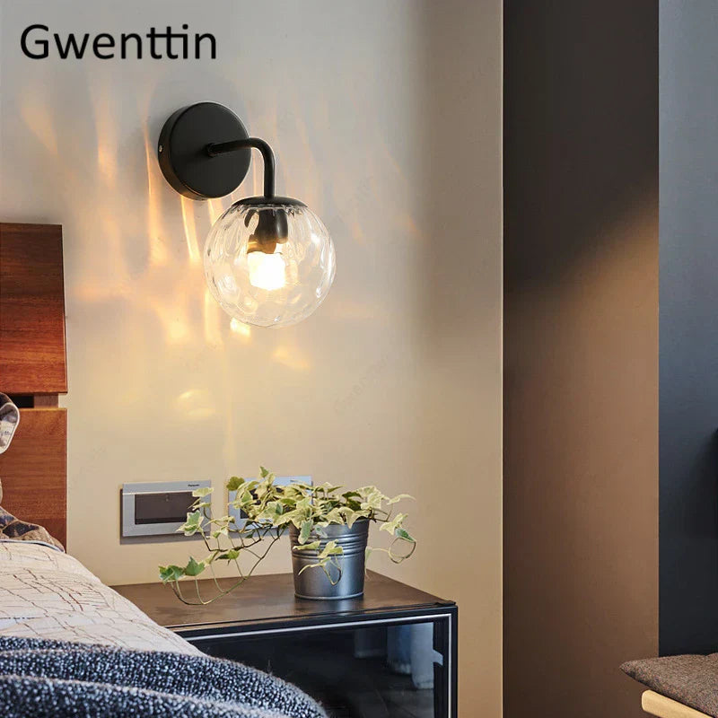 Gold Glass Ball Wall Lamp | Nordic Mirror Sconce Indoor Lighting