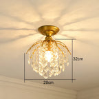 Gold Crystal Round Ceiling Chandelier for Living Room LED Light Fixtures