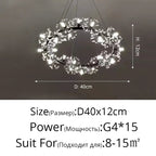 Dandelion Flower Chandelier: Modern LED Living Room Bedroom Indoor Decor Bouquet Lamps