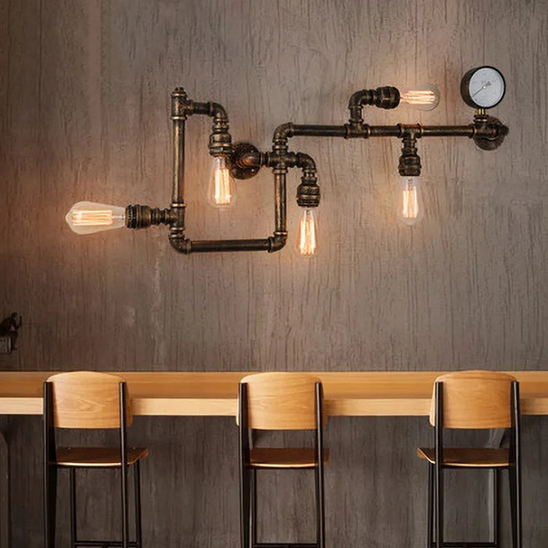 Retro Pipe Wall Lamp | Industrial Nordic Design for Home, Bar, Dining Room