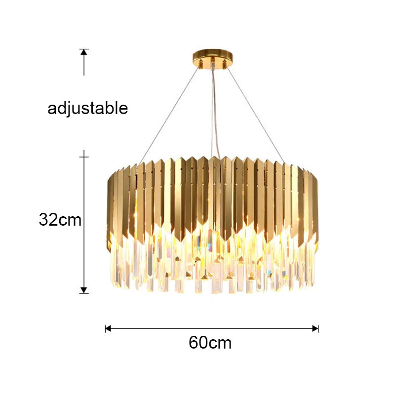 Nordic Modern Crystal Ceiling Chandelier LED Lights for Luxury Home Decor