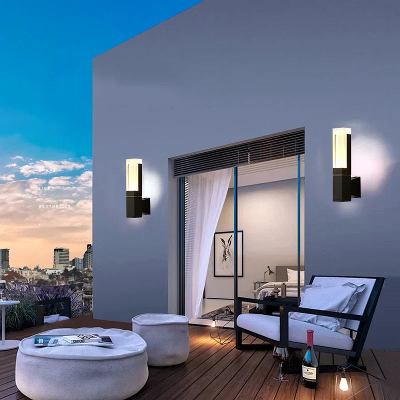 Outdoor LED Wall Lamp Gold Black Sconce IP65 Waterproof Garden Lighting