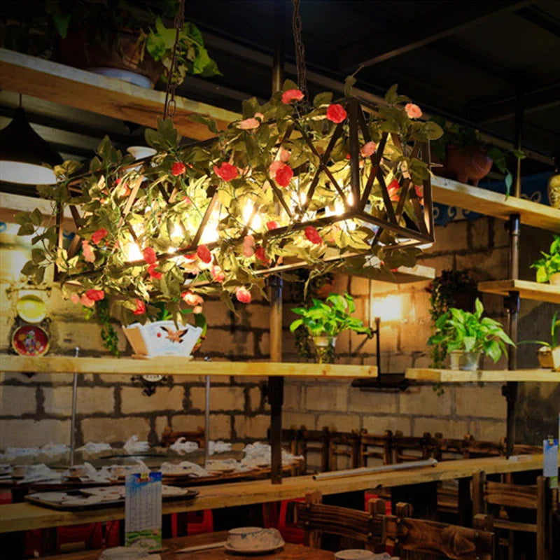 Rose Chandelier: Decorative Industrial Style Pendant Lamp for Music Restaurant
