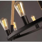 Vintage Ring Chandelier: Loft Style 6/8 Lights American Edison Wrought Iron Retro Rustic Lighting