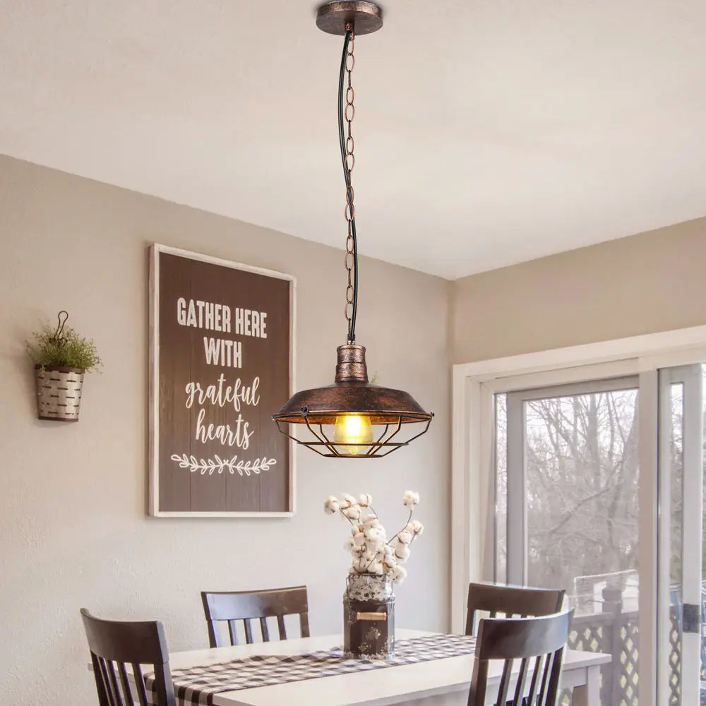 Iron Pendant Lights Vintage Retro Industrial Dining Room Bar Cafe Lamps E27