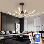 Modern Matte Black/White LED Ceiling Light for Living Room Bedroom, Adjustable