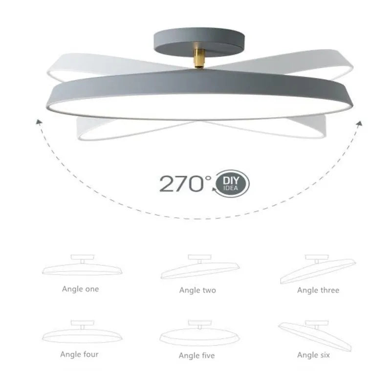 Rotatable LED Ceiling Lamp: Nordic Minimalist Modern for Bedroom, Study Room, Kitchen
