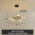 Nordic Glass Ball Pendant Light Gold/Black Dining Living Room Decor Afralia™
