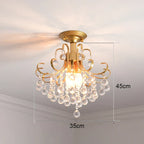 Gold Crystal Round Ceiling Chandelier for Living Room LED Light Fixtures