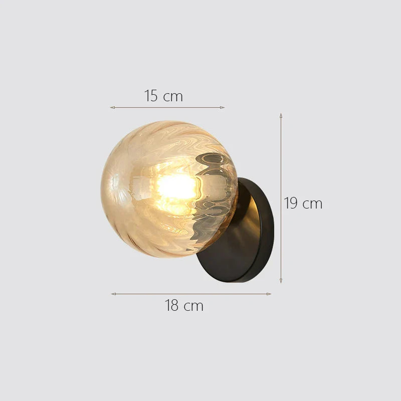 Glass Ball Wall Lamp: Modern Minimalist Nordic Style, Luxury Bedroom Lighting
